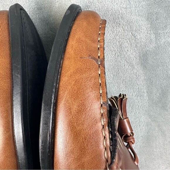 Izod Loafers Mens‎ 11 Brown Slip On Tassel Dress Shoes Business Casual Foam - Picture 8 of 11